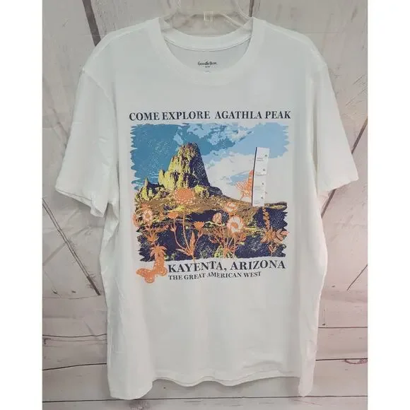 Goodfellow & Co White XL Agathla Park Short Sleeve Graphic T-Shirt - Picture 2 of 7